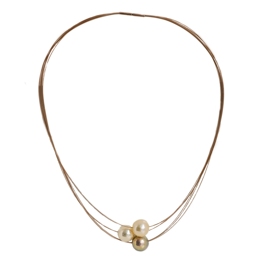 Krebber - Perlencollier – 2274003 – Edelstahl – Perlen - Collier für Damen