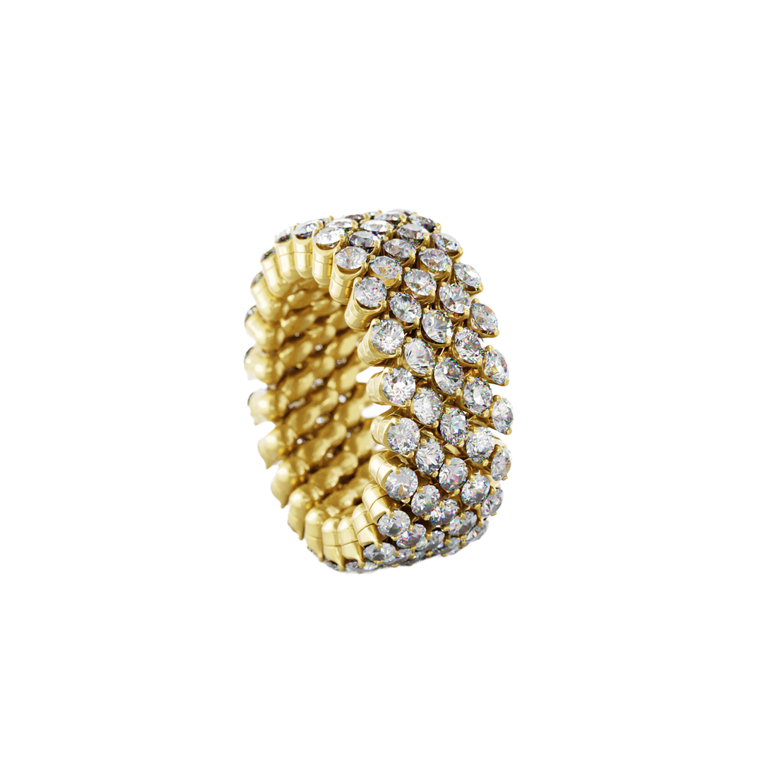 Serafino Consoli - Brevetto Multisize Ring 5R – RMS 5F2 YG WD – Gelbgold – Diamanten - Damenring