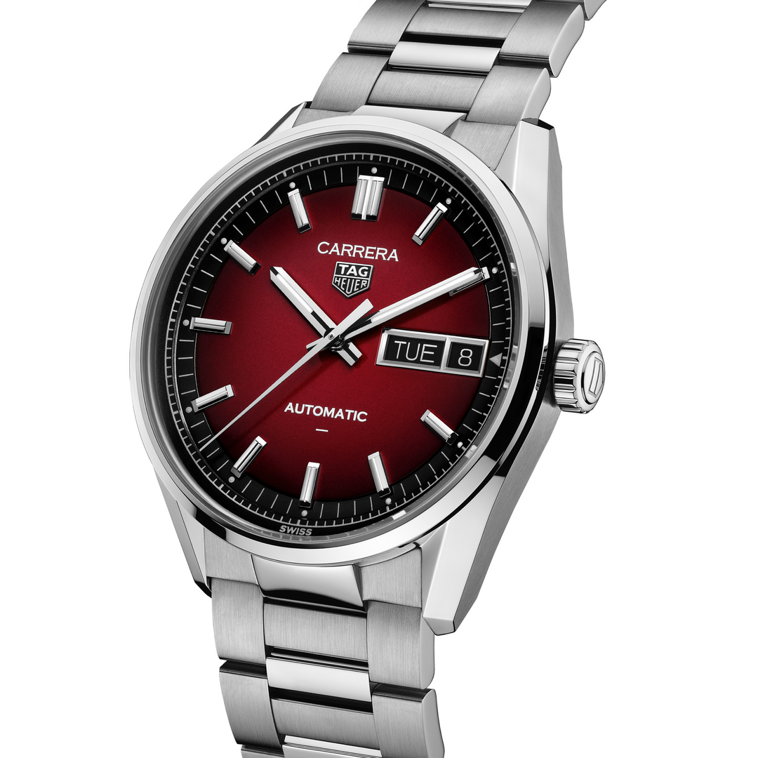 TAG Heuer - Carrera Day-Date -WDA2113.BA0043 – Automatikwerk – rot - 41 mm - Herrenuhr in dunkelrot