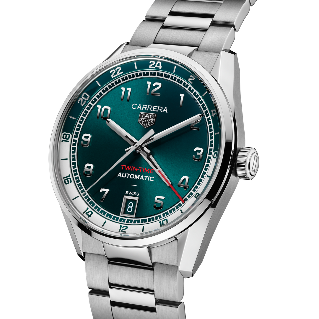 TAG Heuer - Carrera Date Twin - WDA2114.BA0043 – Automatikwerk – grün - 41 mm - Herrenuhr bei Juwelier Krebber in Mönchengladbach