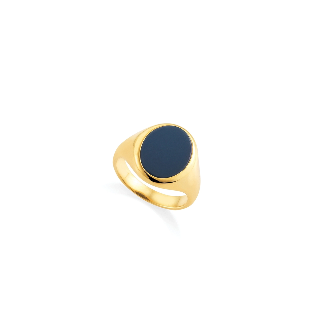 Siegelring von Victor Mayer aus der Romeo & Julia-Kollektion mit der Referenz 51198/00/LO/02/10255 aus Gelbgold mit einem Onyx
