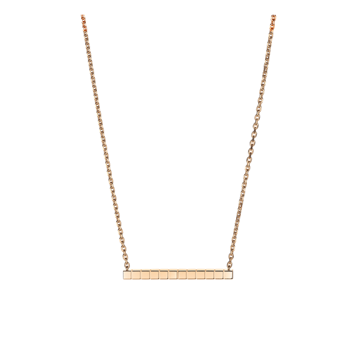 Chopard Collier " Ice Cube " Referenz 817702-5002 aus 18Karat Roségold Würfeln und 6 weißen Brillanten.