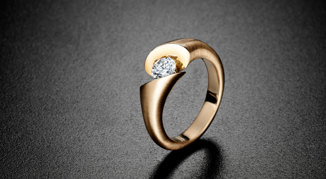 Einkaräter Brillant Ring Roségold