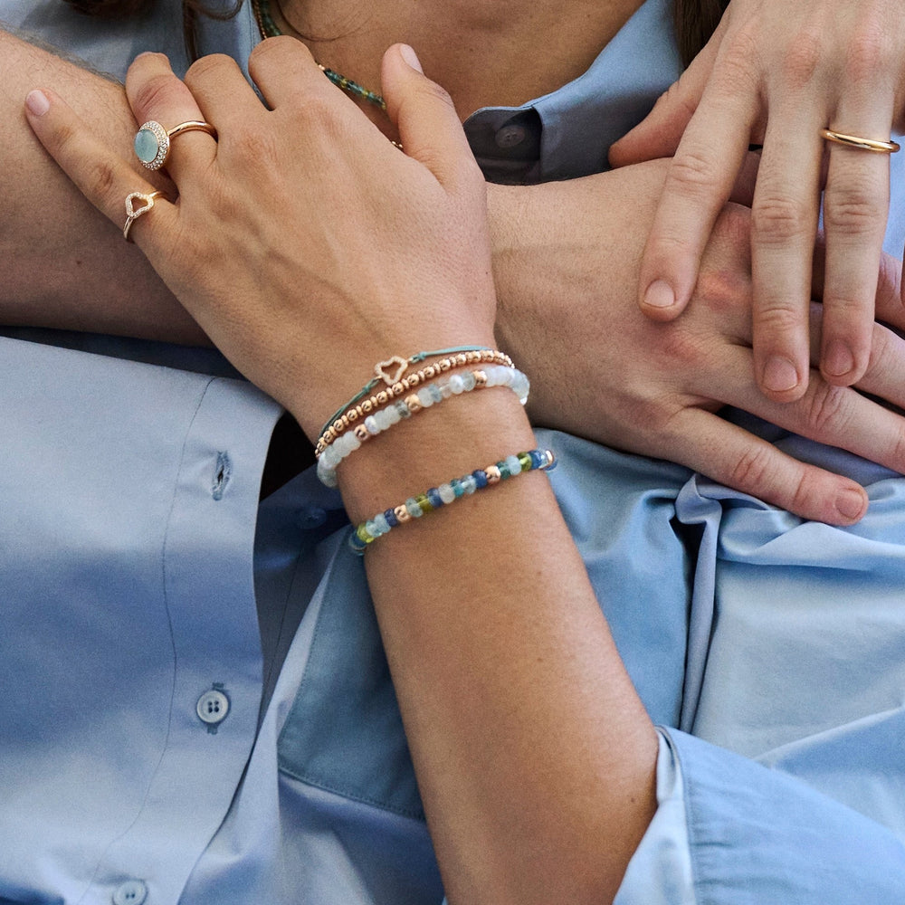 Bron Reflex Armband 7AR4049 aus Roségoldenen Kugeln und Ronden.