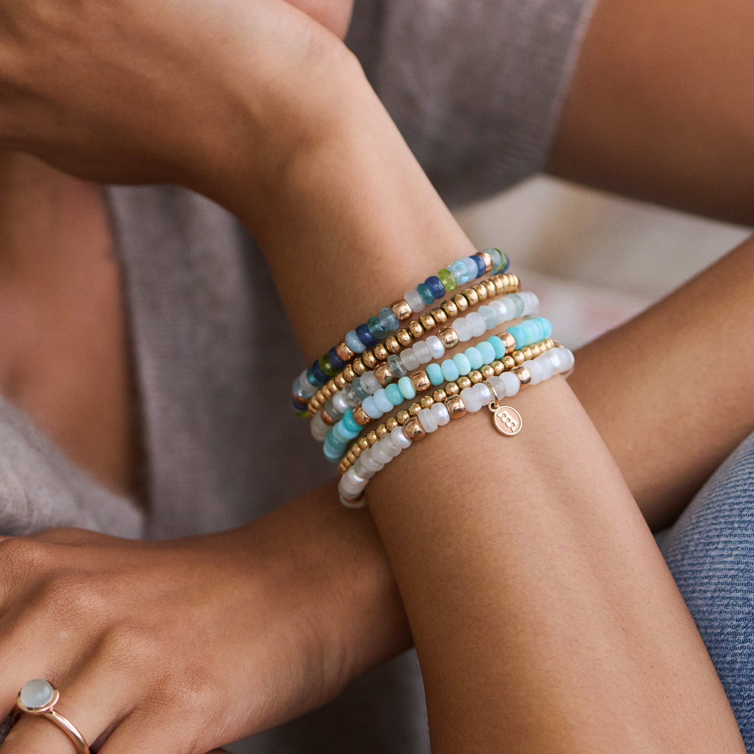 Bron Reflex Armband 8AR3985MIX91 mit Aquamarin, weißem Mondstein, Süßwasserperle