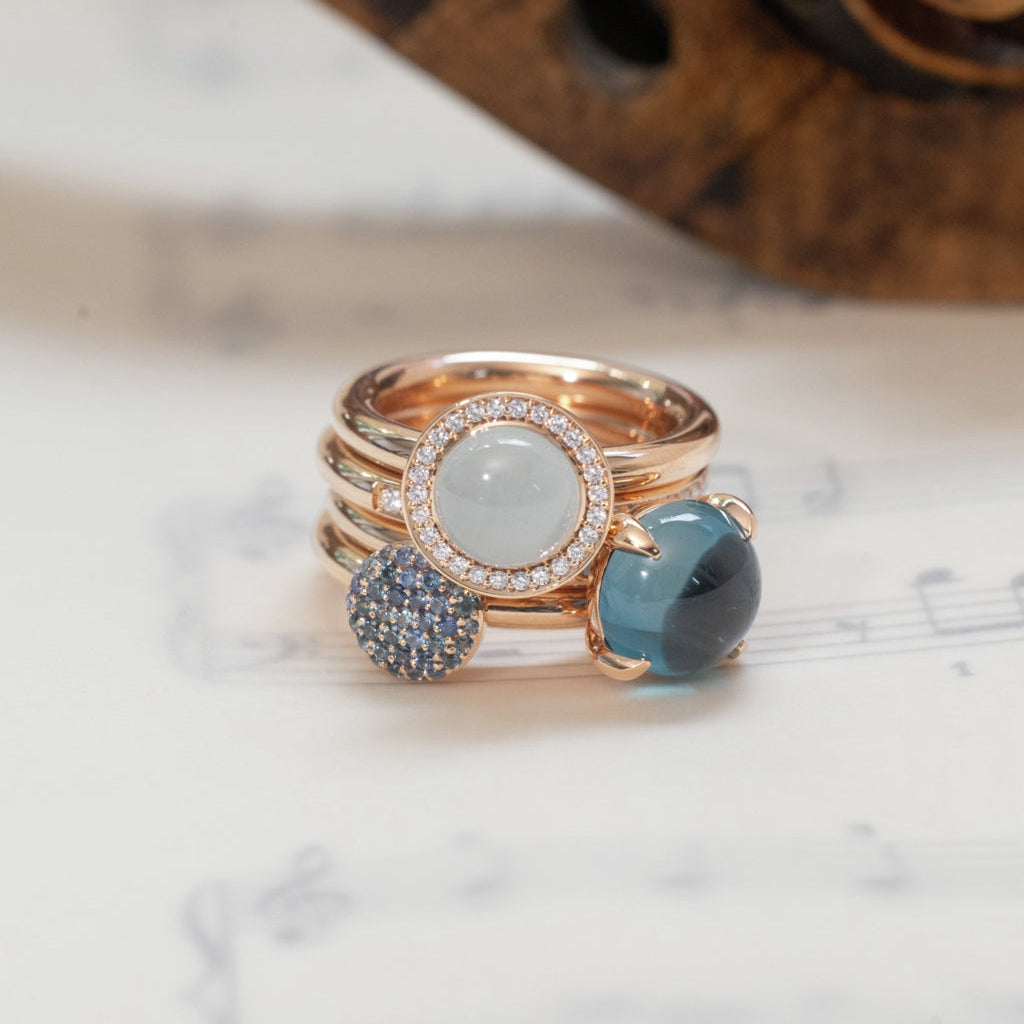 Bron - Sushi Ring – 8RR4932AQCBR – Roségold – Farbstein, Diamanten - Damenring bei Juwelier Krebber