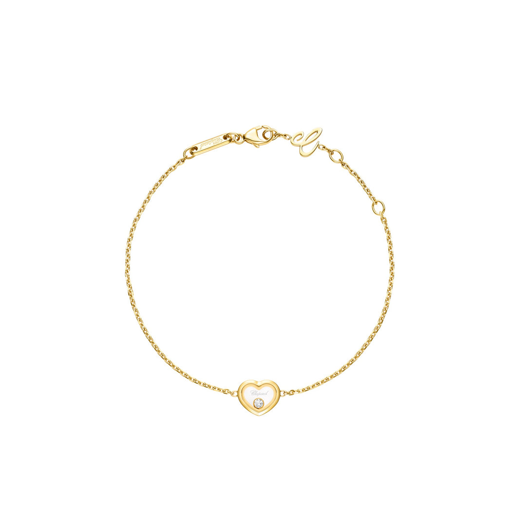Chopard Happy Diamonds Armband 85A192-0001  aus Gelbgold und einem Happy Diamond n einer Herzfassung.