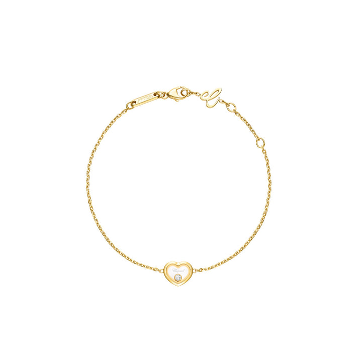 Chopard Happy Diamonds Armband 85A192-0001  aus Gelbgold und einem Happy Diamond n einer Herzfassung.