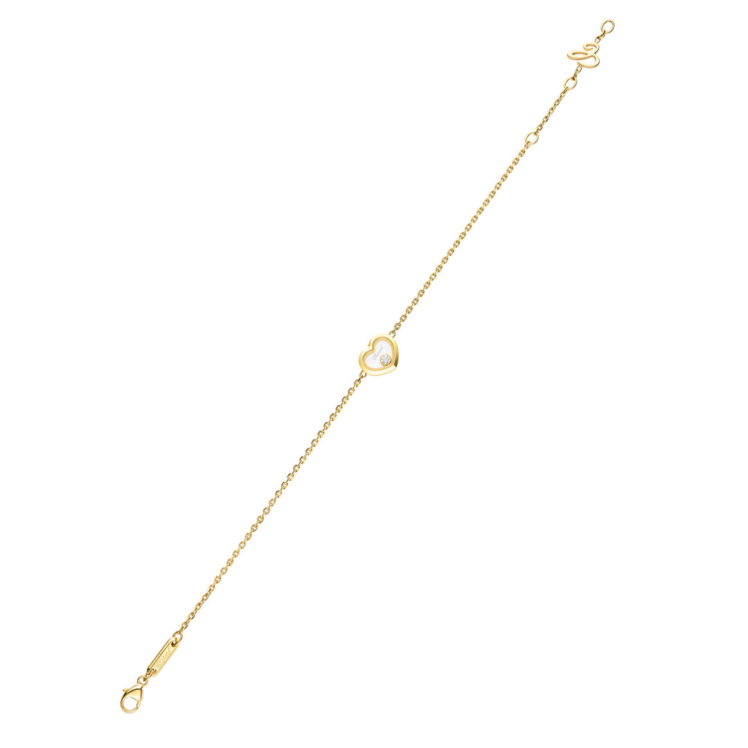 Chopard Happy Diamonds Armband 85A192-0001  aus Gelbgold und einem Happy Diamond n einer Herzfassung.