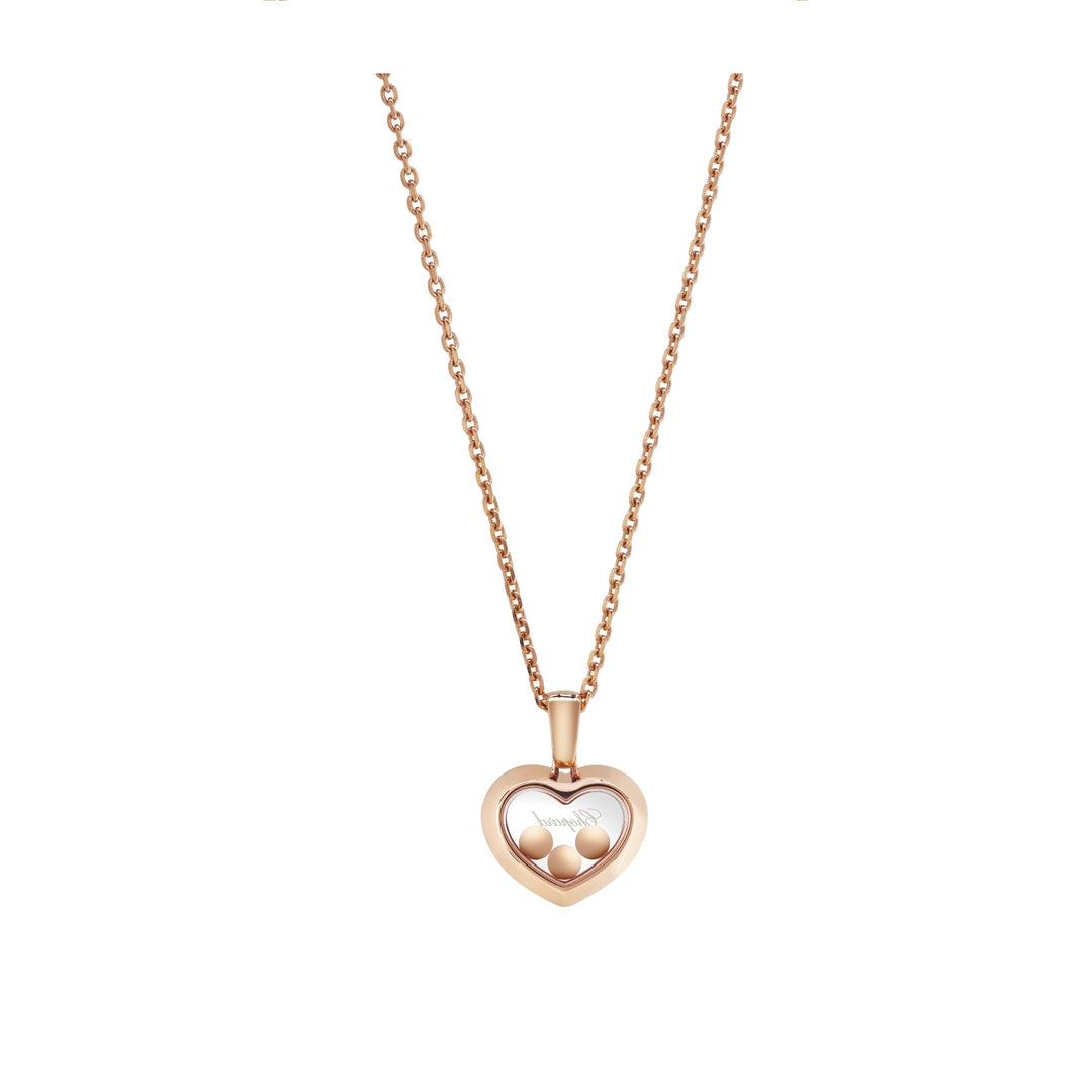 Chopard Collier Happy Diamonds Herz 79A611-5001 aus Roségold und drei beweglichen Happy Diamonds.