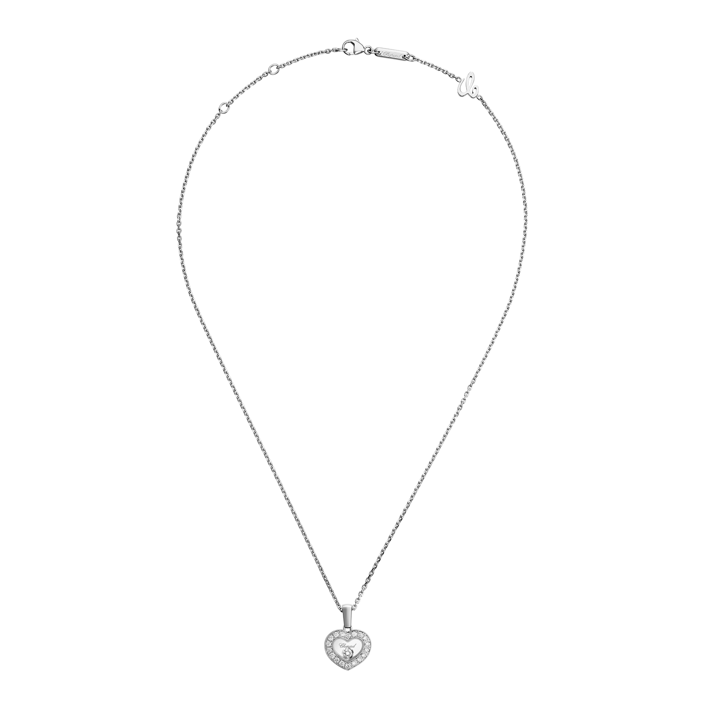 Halskette für Damen von Chopard aus der Happy Diamonds-Kollektion mit der Referenz 79A054-1201 aus Weißgold mit Diamanten