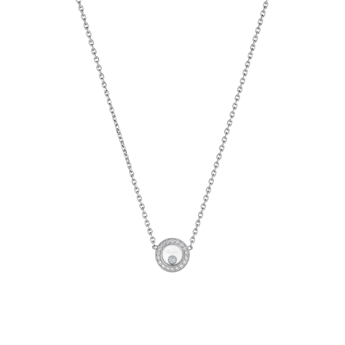 Halskette für Damen von Chopard aus der Happy Diamonds-Kollektion mit der Referenz 81A017-1201 aus Weißgold mit Diamanten