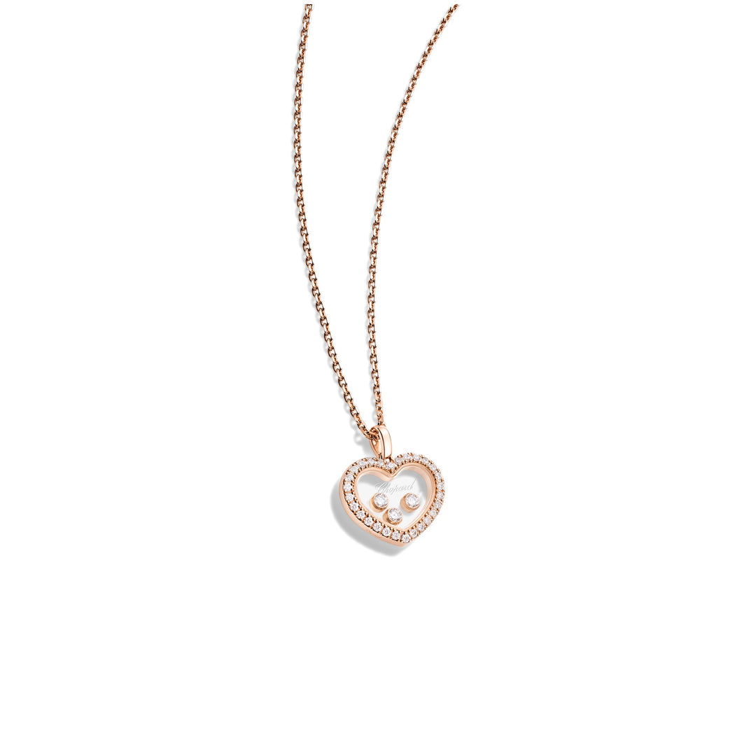 Chopard Happy Diamonds Collier aus Roségold, Diamanten und Happy Diamonds im Herzanhänger