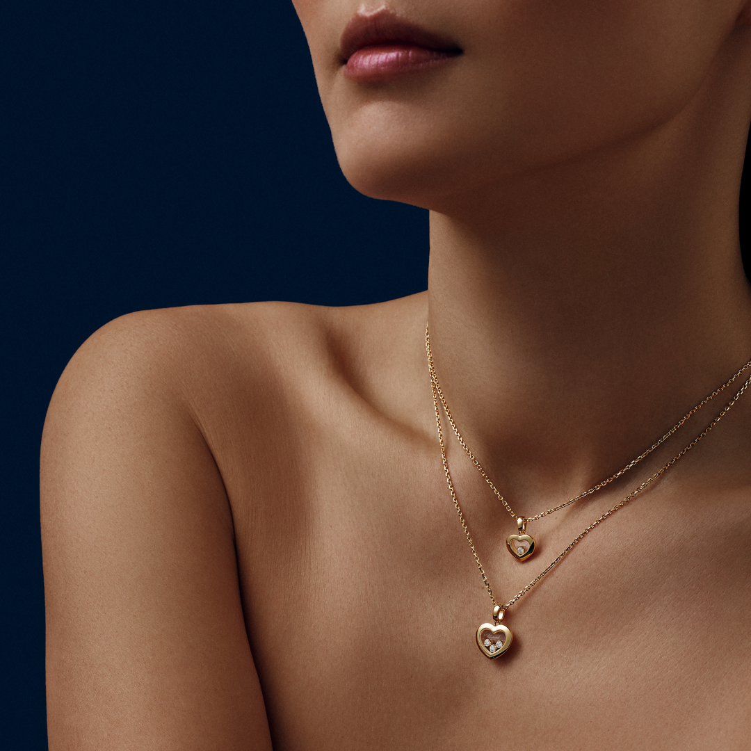 Halskette für Damen von Chopard aus der Happy Diamonds-Kollektion mit der Referenz 79A054-0001 aus Gelbgold mit einem Diamanten  mit 42 cm