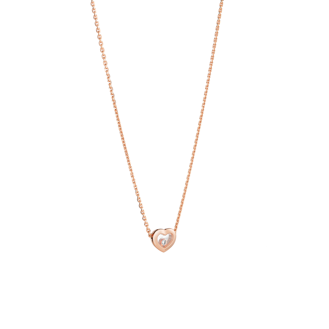 Halskette für Damen von Chopard aus der Happy Diamonds-Kollektion mit der Referenz 81A054-5001 aus Roségold mit einem Diamant bei Juwelier krebber
