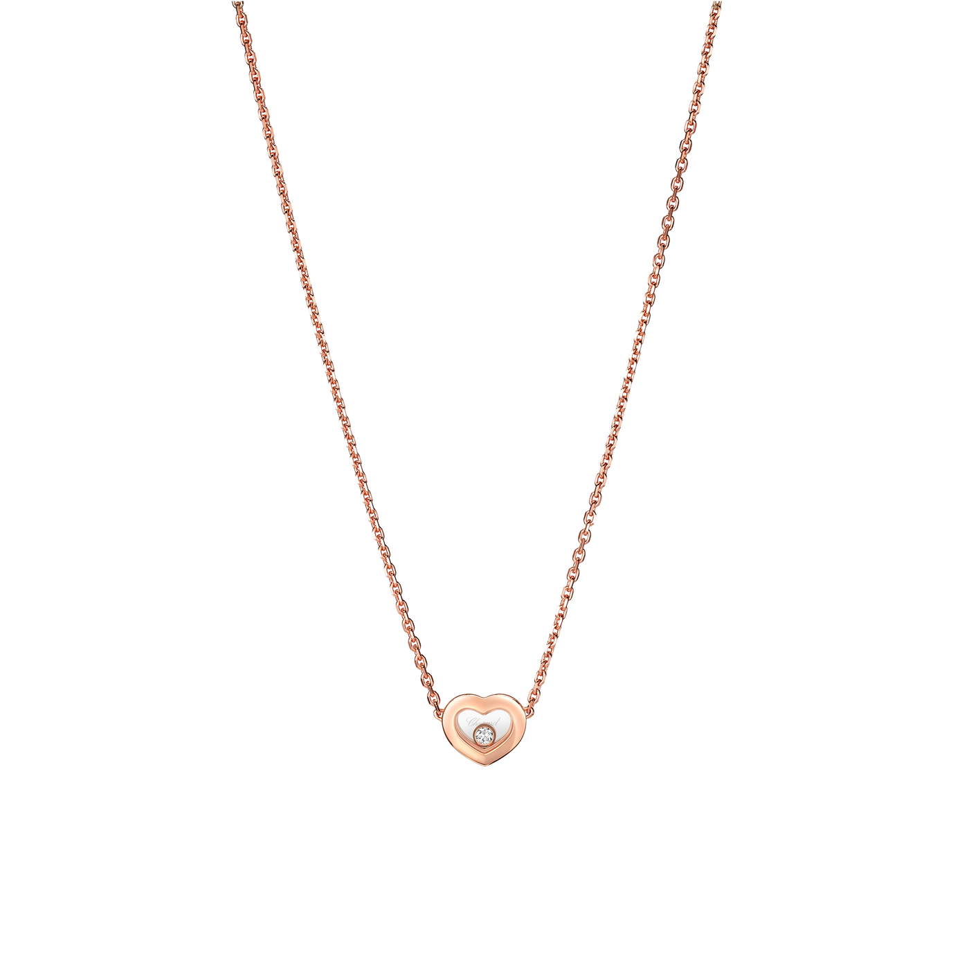 Halskette für Damen von Chopard aus der Happy Diamonds-Kollektion mit der Referenz 81A054-5001 aus Roségold mit einem Diamant