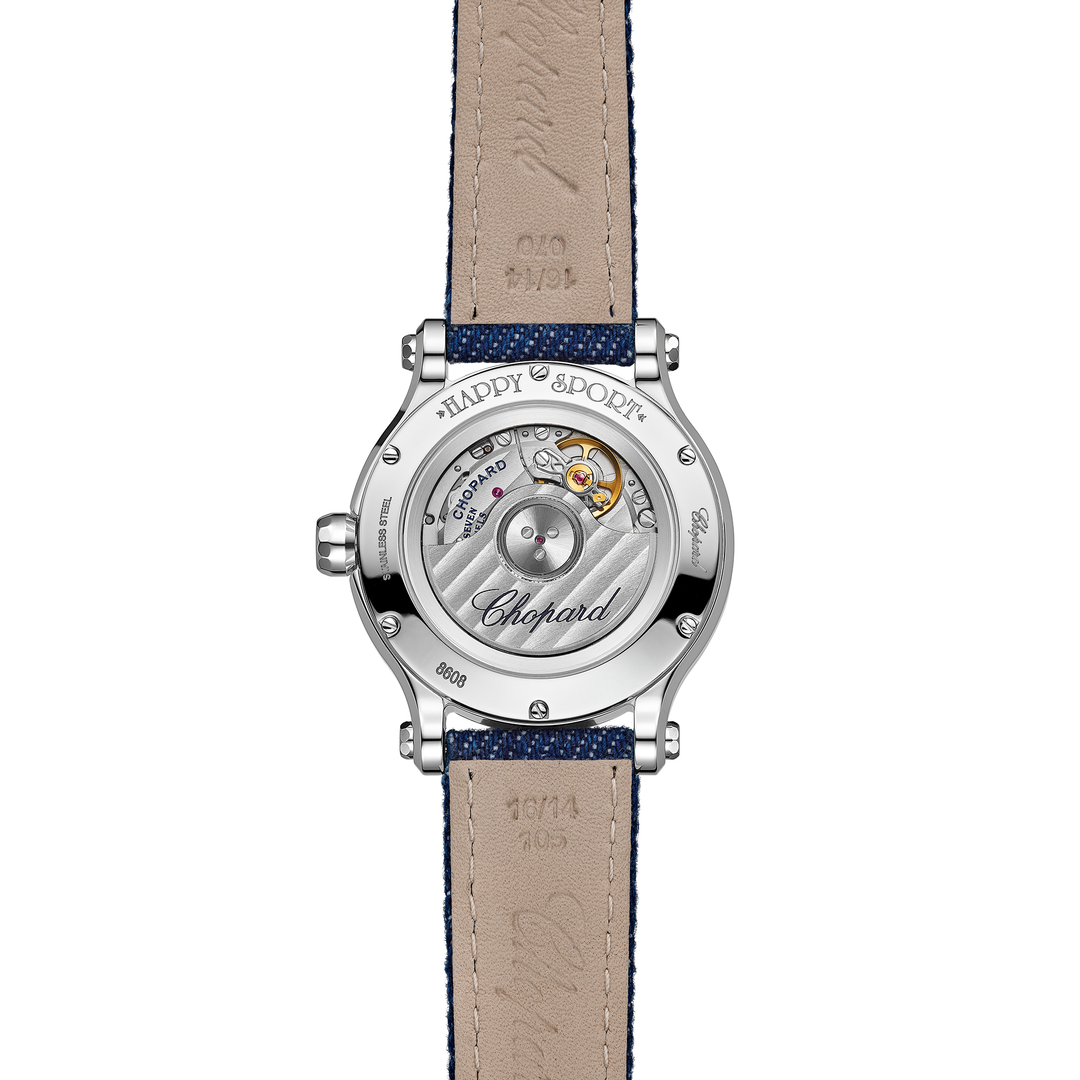Chopard Happy Sport Happy Hearts - 278608-3012 – Automatikwerk – weiß - 33 mm - Damenuhr Textilband