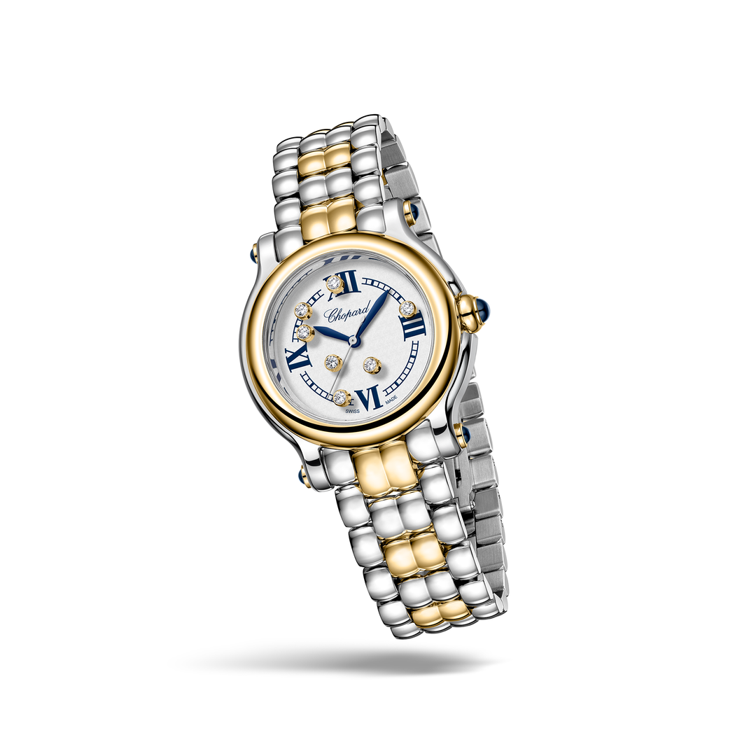 Chopard - Happy Sport The First - 278640-4001 – Quarzwerk – weiß, Gelbgold - 33 mm - Damenuhr