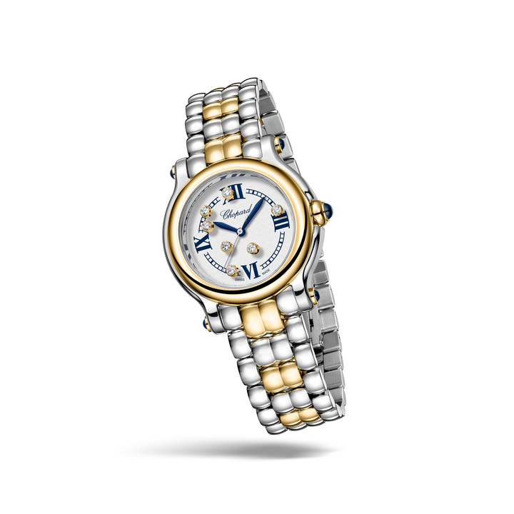 Chopard - Happy Sport The First - 278640-4001 – Quarzwerk – weiß, Gelbgold - 33 mm - Damenuhr