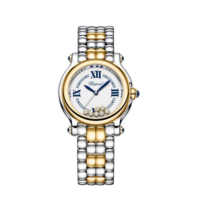 Chopard - Happy Sport The First - 278640-4001 – Quarzwerk – weiß, Gelbgold - 33 mm - Damenuhr