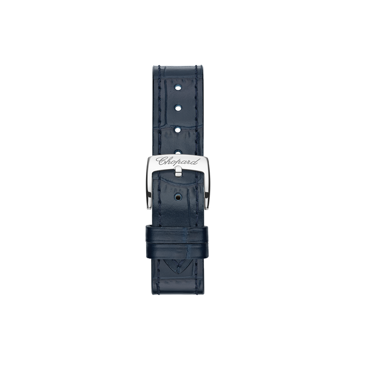 Chopard - Happy Sport - 278559-4001 – Automatikwerk – silber, blau - 36 mm - Damenuhr mit blauem Lederband