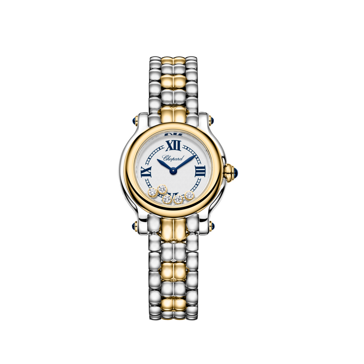 Chopard - Happy Sport The First - 278633-4001 – Quarzwerk – weiß, Gelbgold - 26 mm - Damenuhr