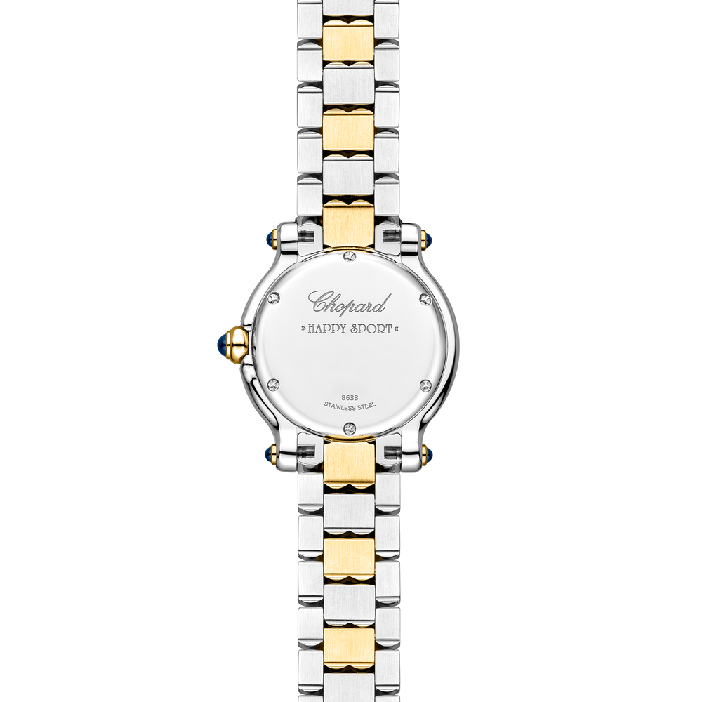 Chopard - Happy Sport The First - 278633-4001 – Quarzwerk – weiß, Gelbgold - 26 mm - Damenuhr in Bicolor