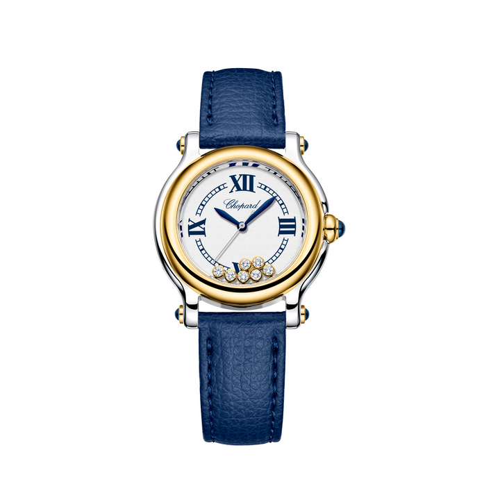 Chopard - Happy Sport The First - 278640-4002 – Quarzwerk – weiß, blau - 33 mm - Damenuhr