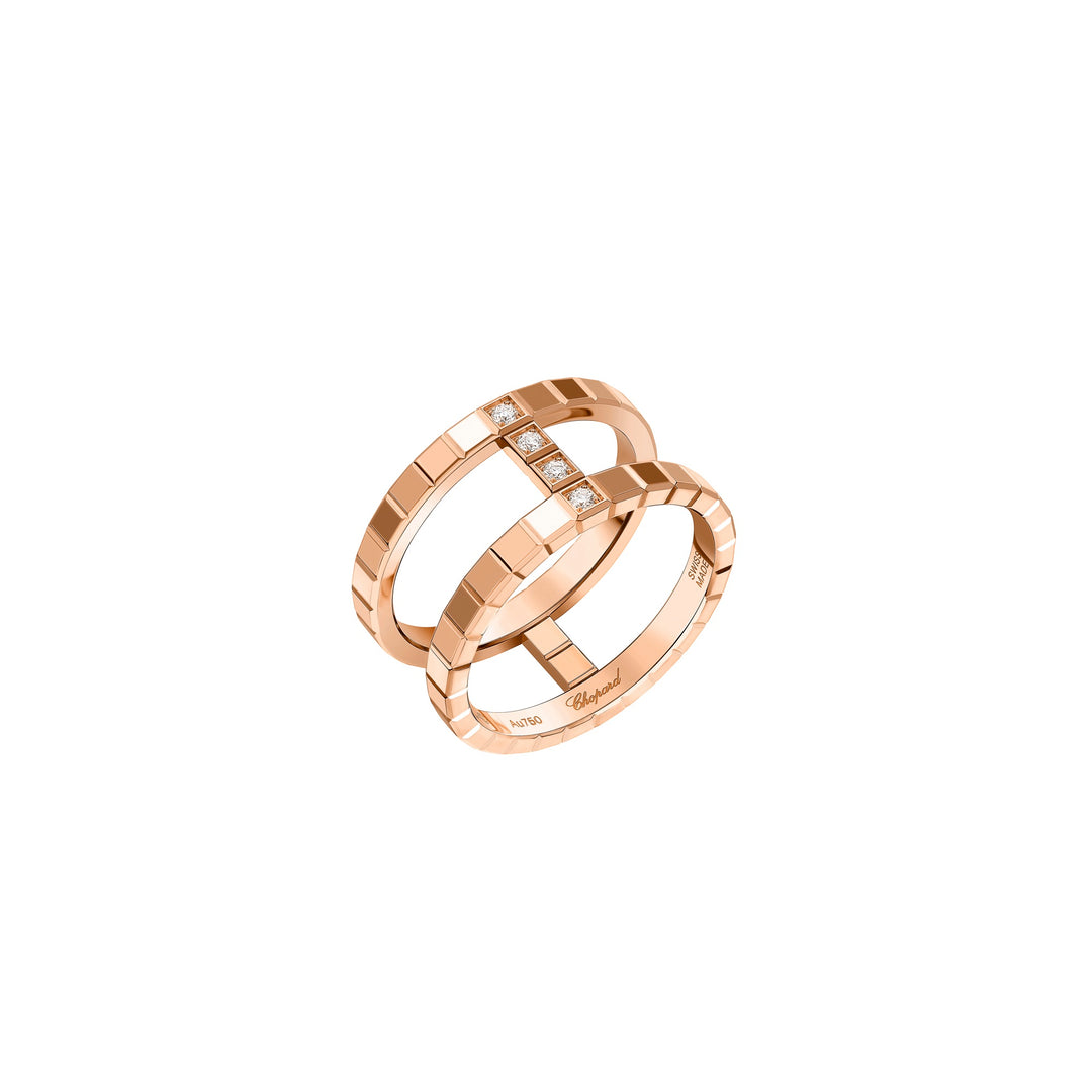 Chopard Ice Cube RIng 827006-5010 aus Roségold und 4 Diamanten