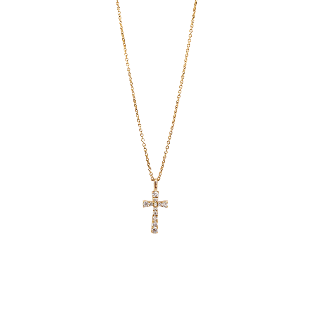 Krebber - Halskette Kreuz - 370-XN2161 - Roségold - Diamanten - Halskette für Damen