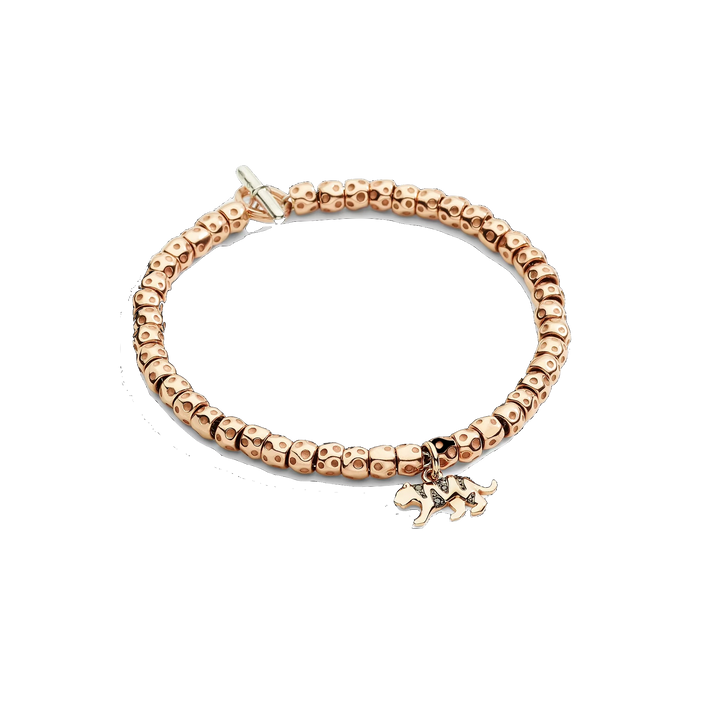 Dodo Charm Tiger DMC6028-TIGER-DBK9R aus Roségold und schwarzen Diamanten als Streifen.
