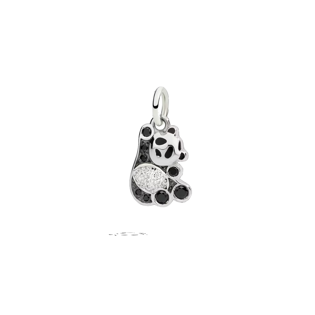 Dodo Charm Panda DMC6034-PANDA-DBXAG aus Silber mit Details aus schwarzen &amp; und weißen Diamanten