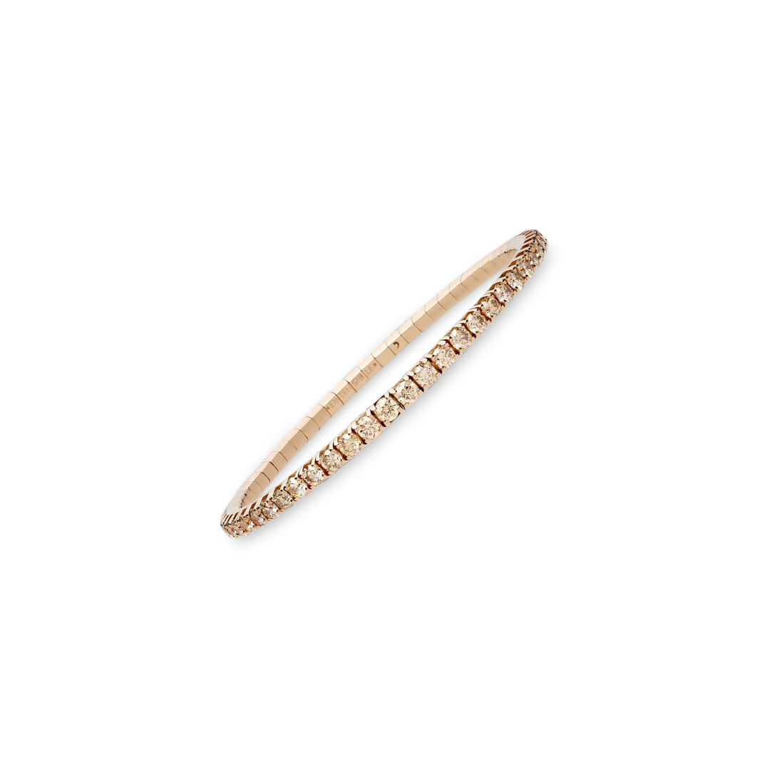 Demeglio Tennisarmband BTE115DBWOR aus Roségold und braunen Diamanten. 