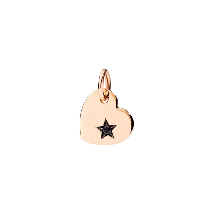 DoDo Herz Anhänger - DMB7037_HEARL_DBK9R - Roségold - schwarzer Diamant - Anhänger für Damen