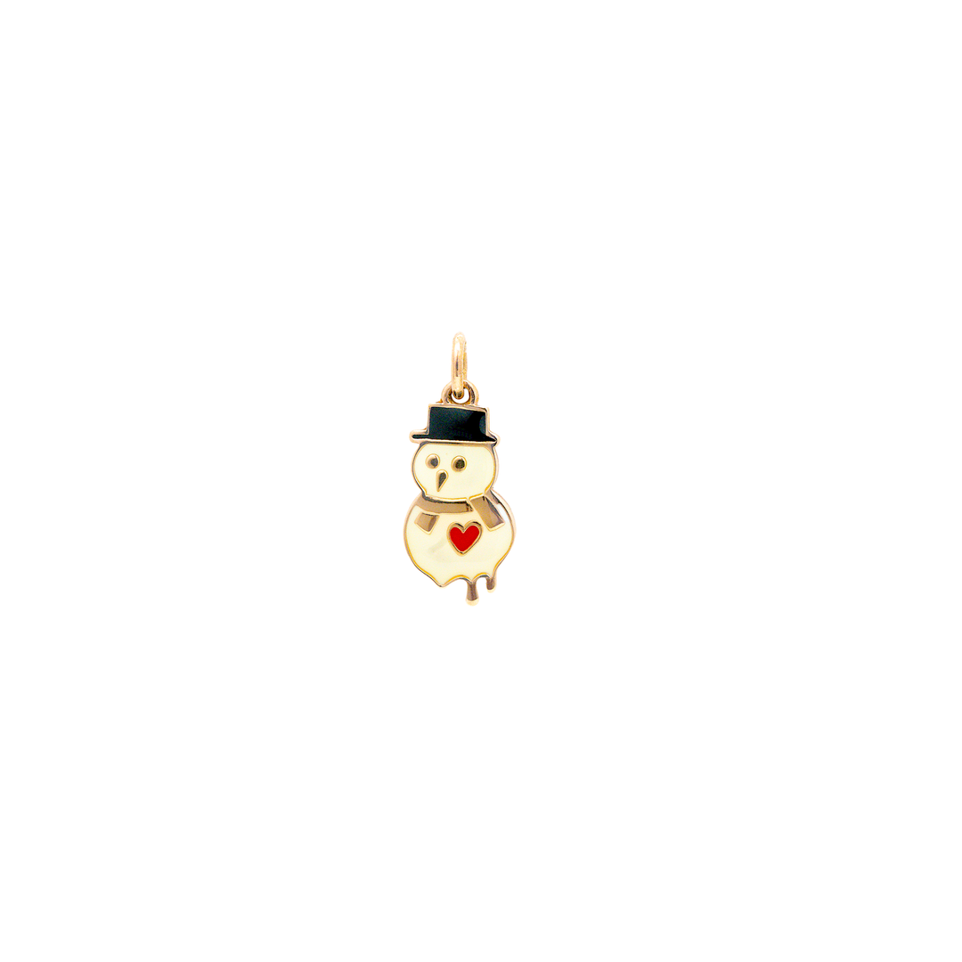 Dodo Charm Schneemann DMSNOWMAN_9_K aus Roségold und farbiger Emaile