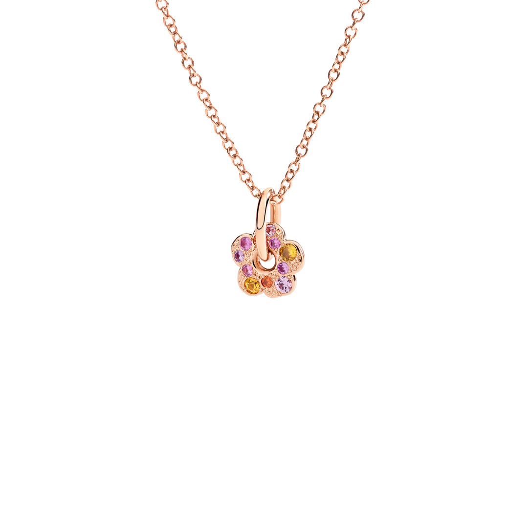 DoDo Anhänger - Blume mit Saphiren – DMC5013_FLOWS_ZRO9R – Roségold, Saphiren – Anhänger für Damen bei Juwelier Krebber 