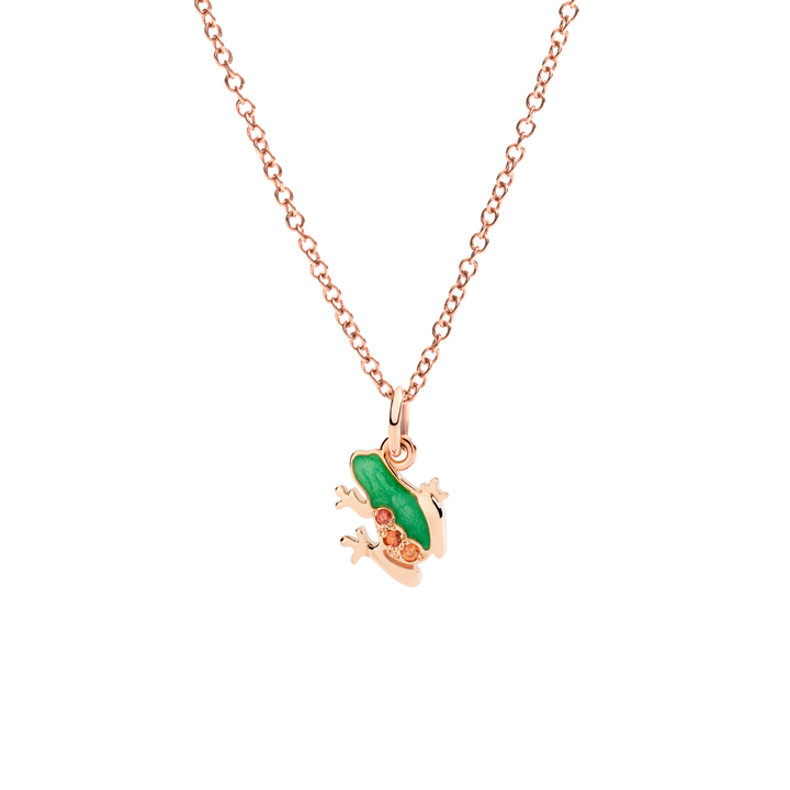 DoDo Anhänger - Frosch aus Roségold und Emaile und Saphiren – DMC5004_FROGX_VZO9R – Roségold, Emaile, Farbsteine – Anhänger für Damen bei Juwelier Krebber