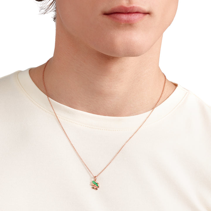 DoDo Anhänger - Frosch aus Roségold und Emaile und Saphiren – DMC5004_FROGX_VZO9R – Roségold, Emaile, Farbsteine – Anhänger für Damen