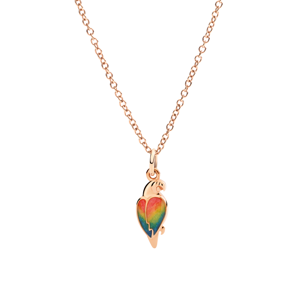 DoDo Anhänger - Papagei aus Roségold und Emaile – DMC5009_PARRO_EMX9R – Roségold, Emaile – Anhänger für Damen bei Juwelier Krebber
