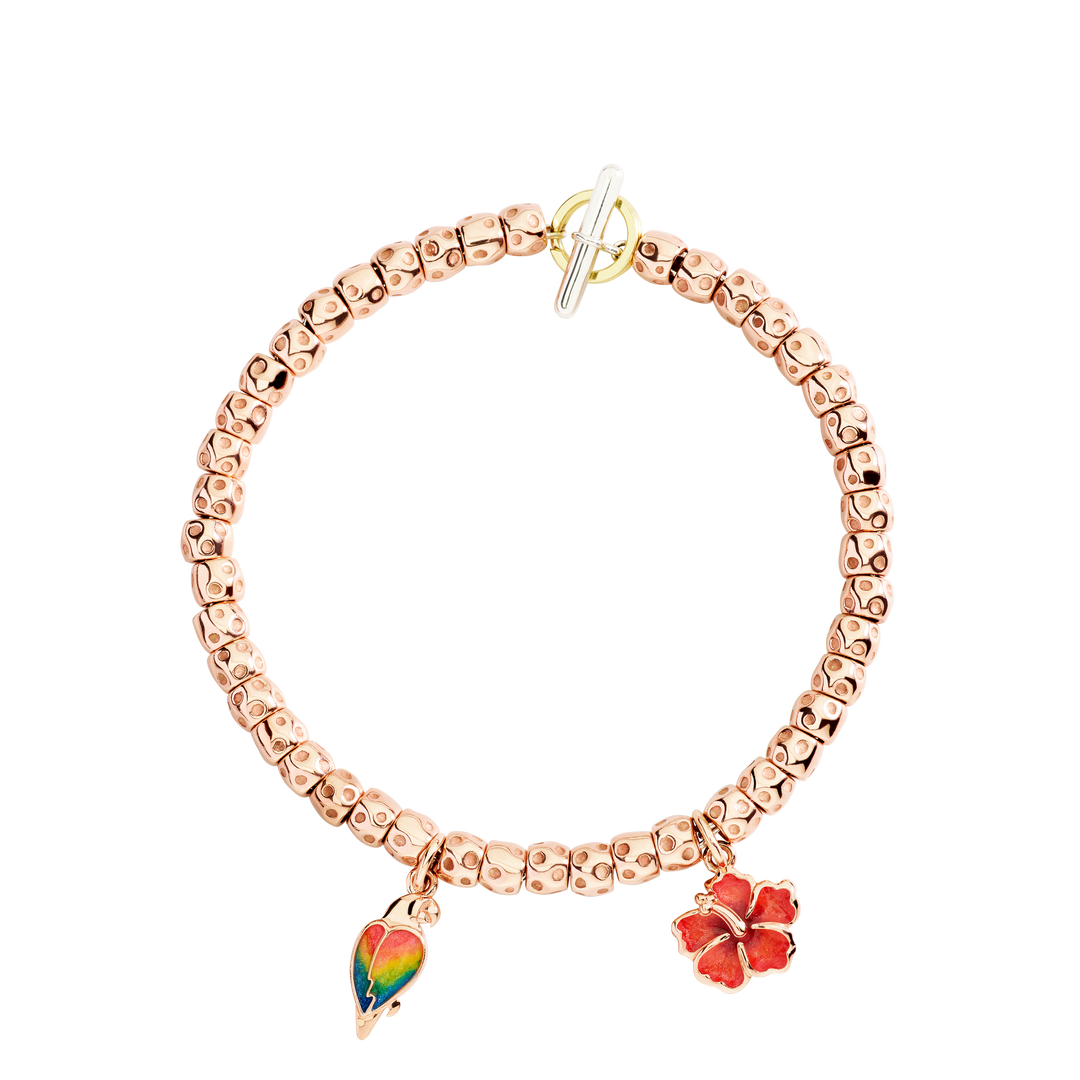 DoDo Anhänger - Papagei aus Roségold und Emaile – DMC5009_PARRO_EMX9R – Roségold, Emaile – Anhänger für Damen