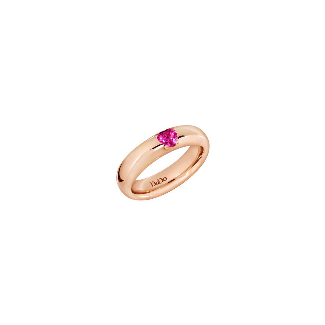 DoDo Ring - "Cuore" – DAC3000_HEART_SR09R – Roségold – Rubin - Damenring