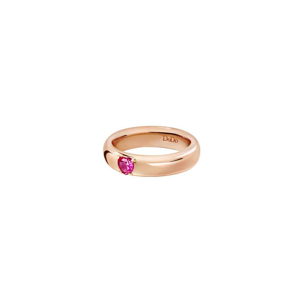 DoDo Ring - "Cuore" – DAC3000_HEART_SR09R – Roségold – Rubin - Damenring bei Juwelier Krebber in Mönchengladbach