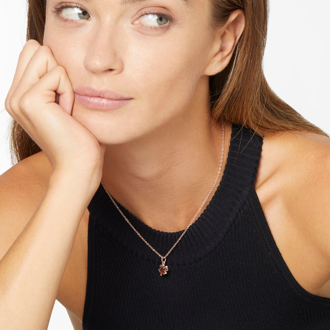 Dodo - Anhänger - Kleeblatt Mini - DMB-9034-FOURS-0009R - Roségold - Halsschmuck für Damen