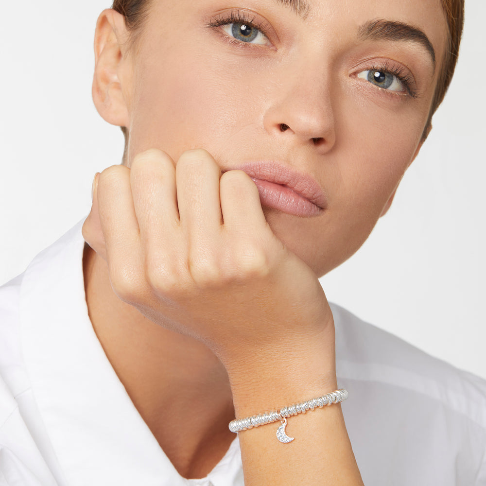 Dodo Anhänger Mond "Precious" – DMB8045_MOONS_0OY9R – Roségold - Farbsteinen - Anhänger für Damen