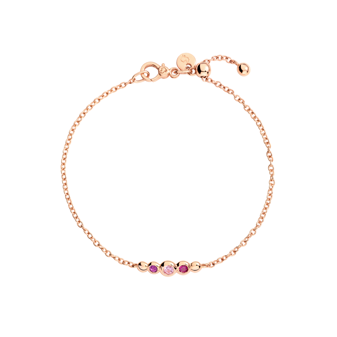 Dodo Armband Bollicine DBC4004_BOLLI_ZRI9R aus Roségold und 3 Farbsteinen
