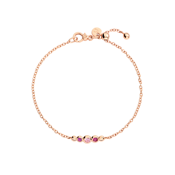 Dodo Armband Bollicine DBC4004_BOLLI_ZRI9R aus Roségold und 3 Farbsteinen
