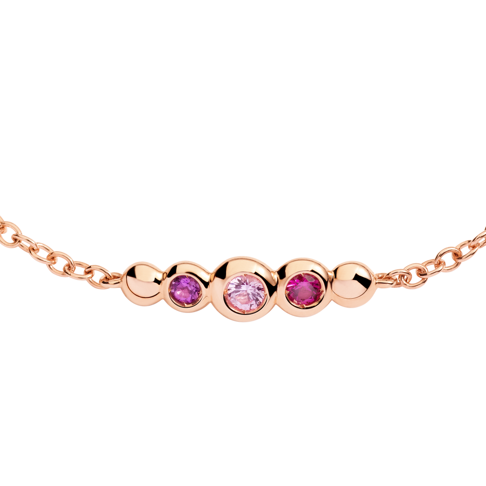 Dodo Armband Bollicine DBC4004_BOLLI_ZRI9R aus Roségold und 3 Farbsteinen