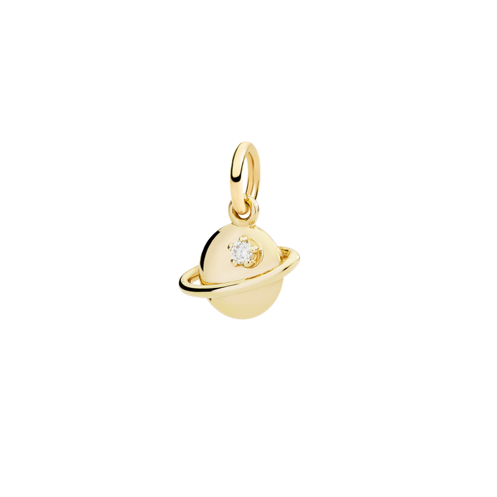 Dodo Charm Planet DMC5019-UNIVE-DB09G aus Gelbgold und einem Diamanten.
