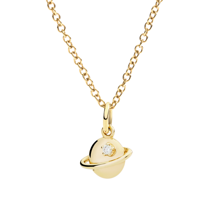 Dodo Charm Planet DMC5019-UNIVE-DB09G aus Gelbgold und einem Diamanten.