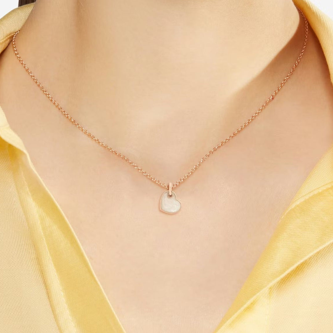 DoDo Anhänger - Herz – DMC4011_HEART_EPB9R – Roségold und Perlmutt - Anhänger für Damen